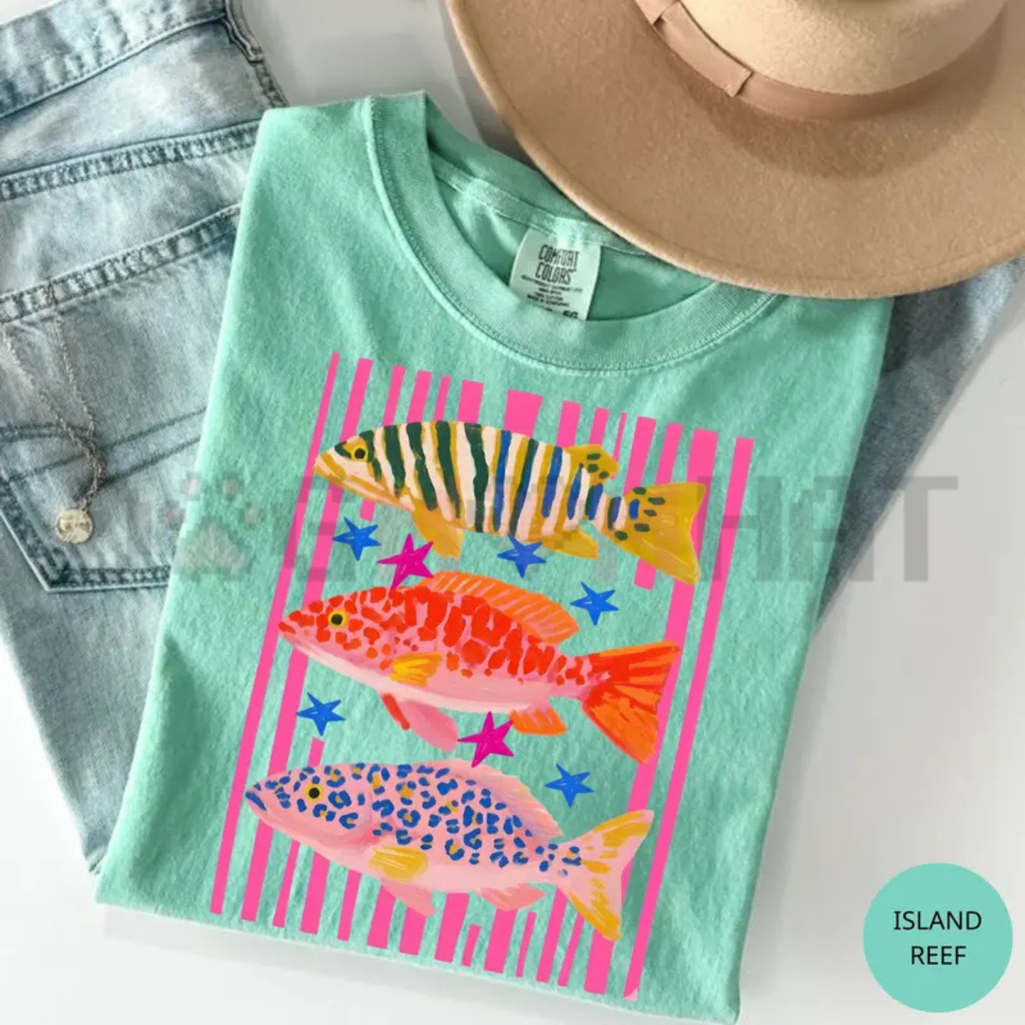 Preppy Fish T-Shirt – Colorful Maximalist Female Fishing Tee