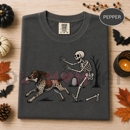 Funny Halloween German Shorthaired Pointer Skeleton T-Shirt