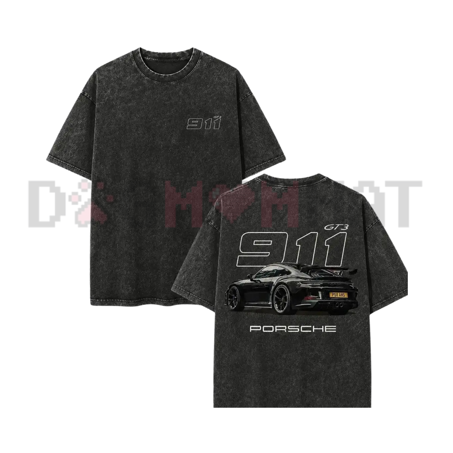 Track Day Legend GT3 Acid Wash Graphic Tee - Vintage Heavyweight German Supercar Streetwear Shirt