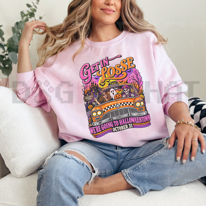 Festive Friction Crewneck – "Going To Halloweentown" Spooky Movie Graphic Sweatshirt