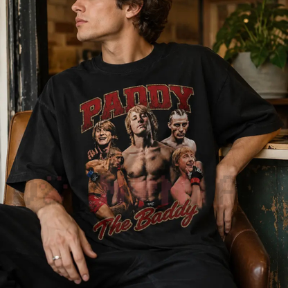 Liverpool Brawler Combat Vintage Wash Tee - Paddy The Baddy UFC Graphic Men's Cotton Fighter Shirt