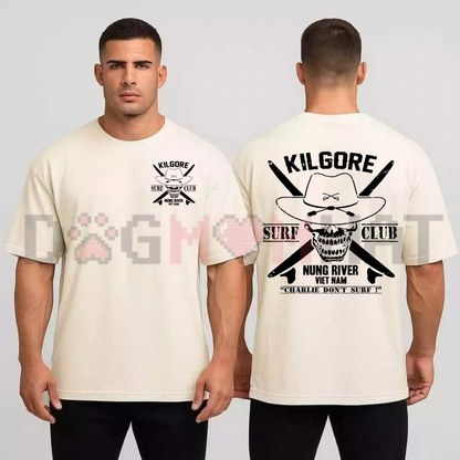 Men's Casual Stretch Short-Sleeve Kilgore Surf Club Tee – Apocalypse Now Graphic Top