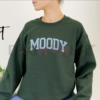 "Moody" Minimalist Embroidered Sweatshirt - Premium Cozy Crewneck