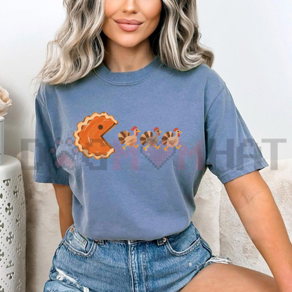 Arcade Feast Tee – Pumpkin Pacman Thanksgiving Comfort Colors Shirt