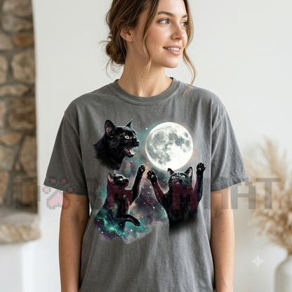 "Black Cat Moon" Celestial Graphic T-Shirt