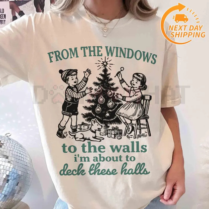 "I'm About To Deck These Halls" Shirt – Vintage Funny Christmas Sweatshirt