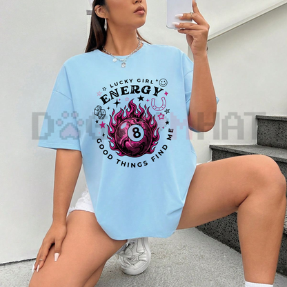 Charmed Manifestation Graphic Tee - Cute Lucky Girl Energy Positive Vibes Pure Cotton Unisex Shirt