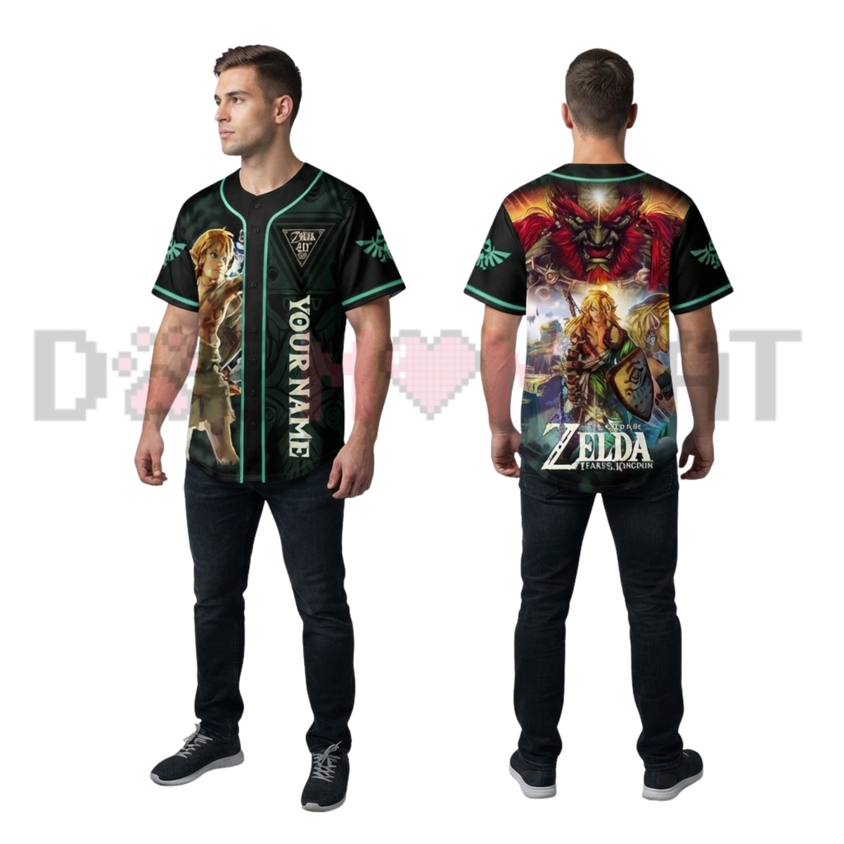 The Legend of Zelda 40th Anniversary Custom Name Baseball Jersey - Personalized Hyrule Gaming Sports Top