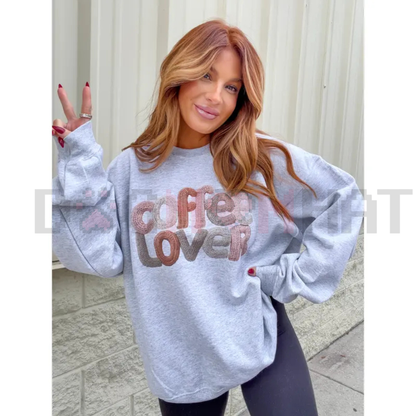 Yarn & Coffee Lover Graphic Top Sweatshirt