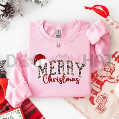 Merry Christmas Buffalo Plaid Graphic Sweatshirt - Vintage Holiday Cozy Soft Cotton Unisex Xmas Family Gift Pullover