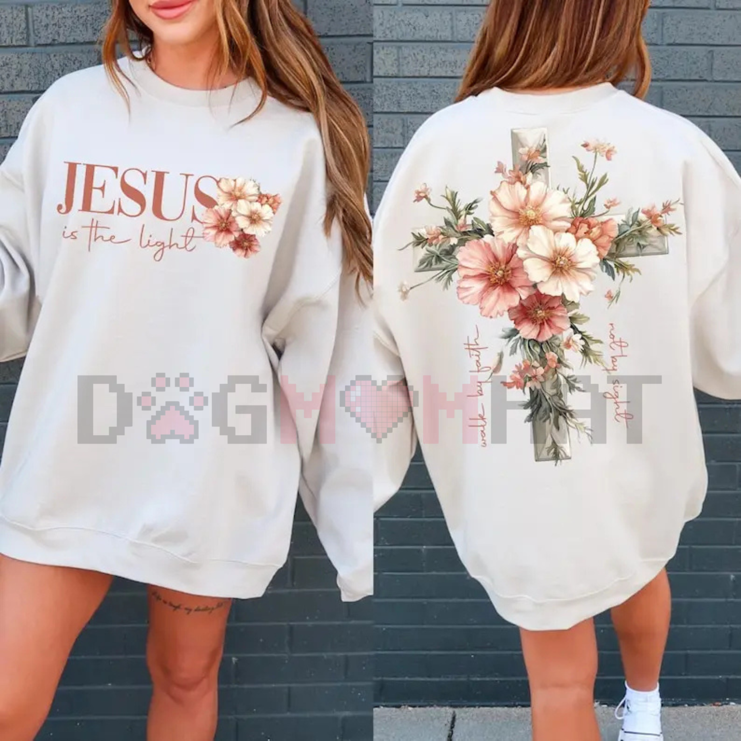 "Jesus is the Light" Christian Faith Crewneck Sweatshirt