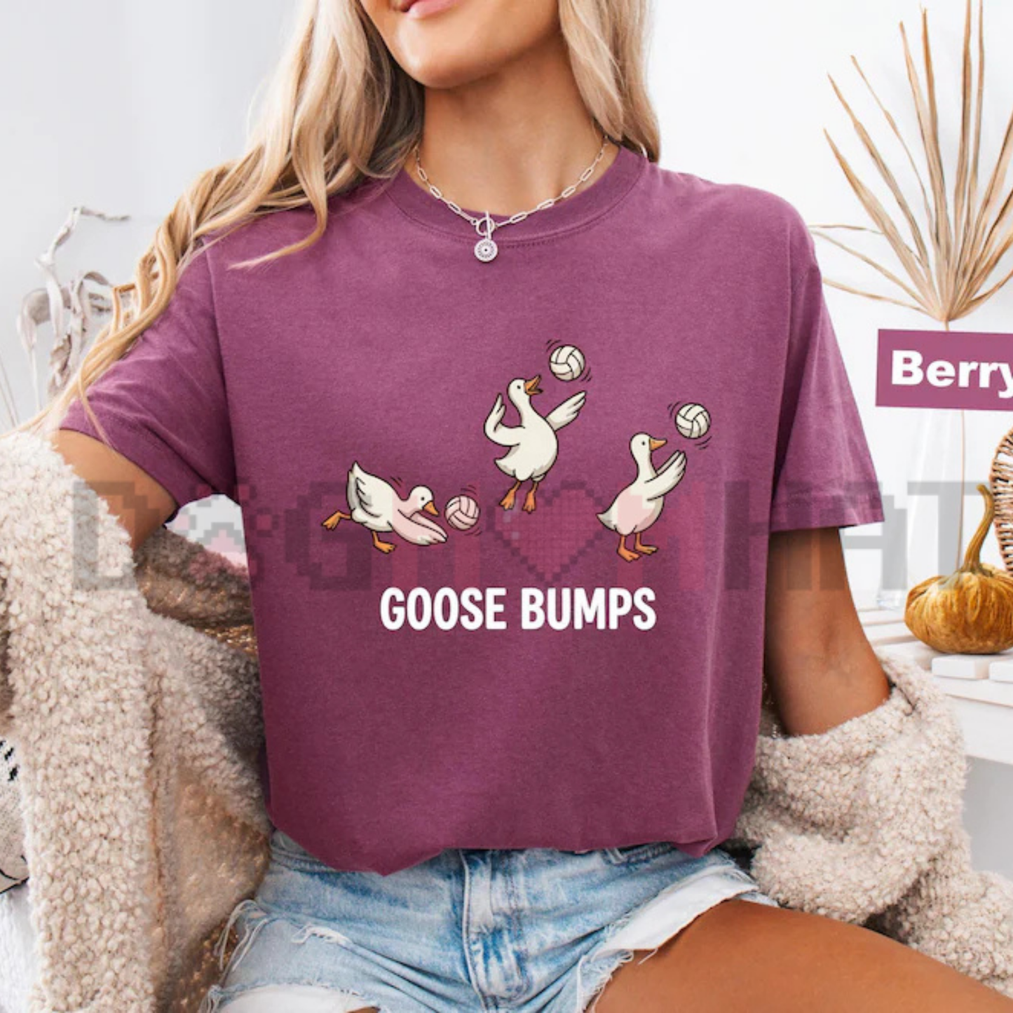 Comfort Colors® Funny Goose Volleyball T-Shirt - Cute Sports Pun Tee & Player Gift
