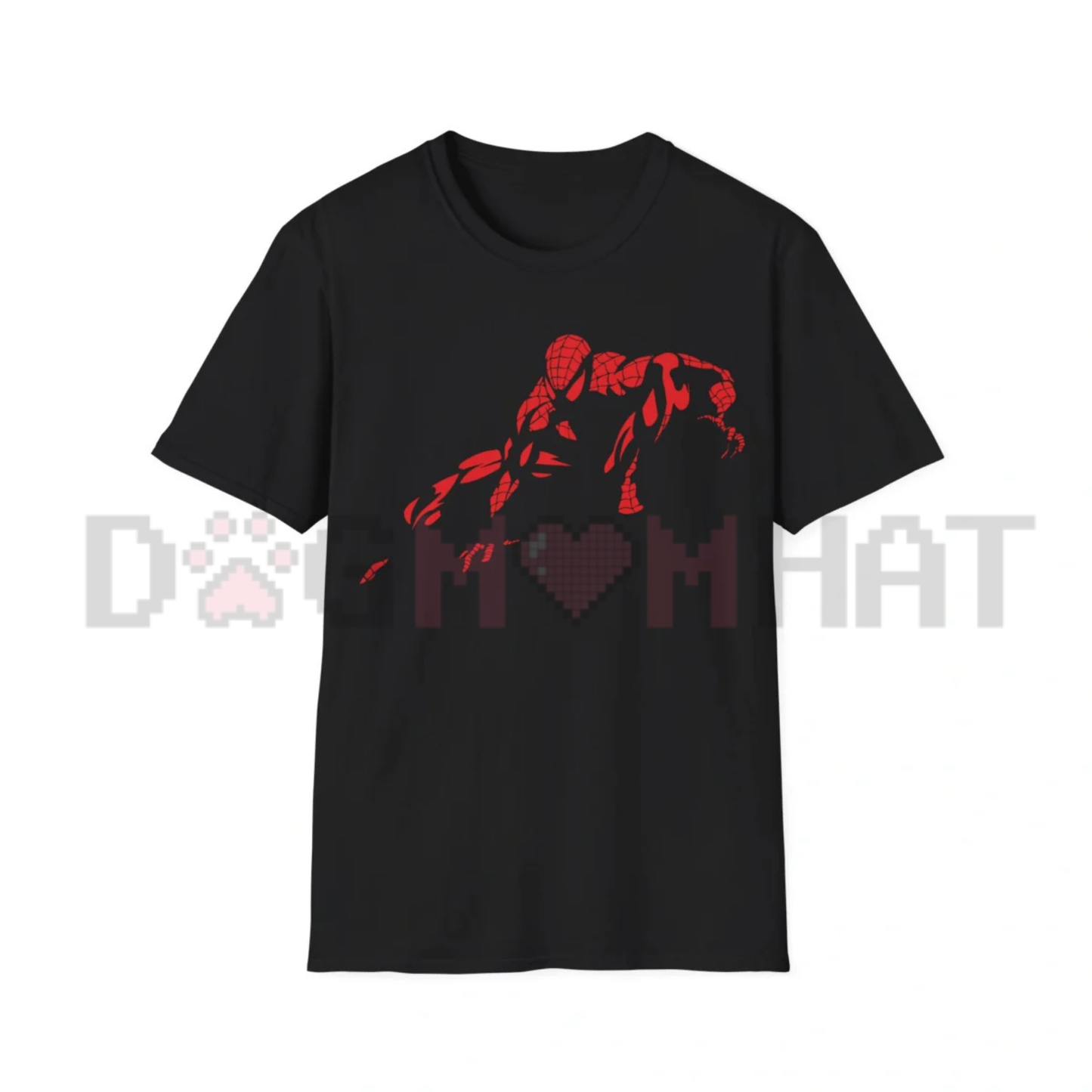 Vintage Marvel Spider-Man Graphic Tee - Crimson Shadow Hero Pose Men's Shirt
