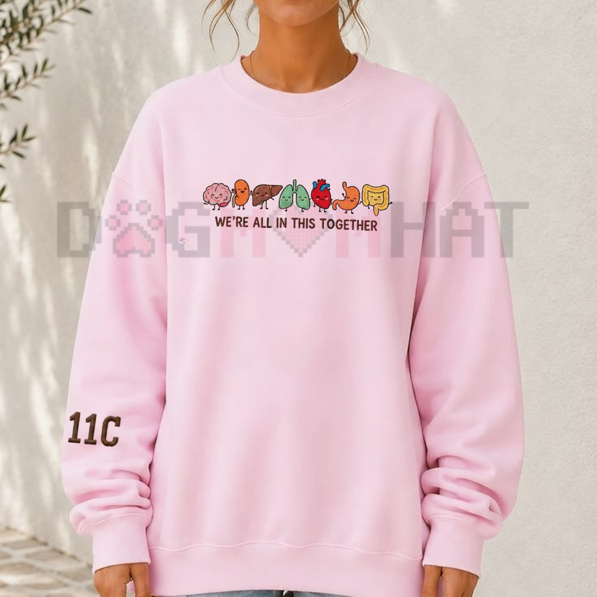 Parke Horizon – Funny Anatomy Embroidered Sweatshirt | Cute Body Organs Medical Humor Crewneck