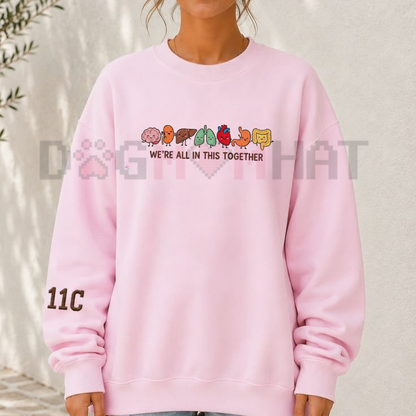 Parke Horizon – Funny Anatomy Embroidered Sweatshirt | Cute Body Organs Medical Humor Crewneck