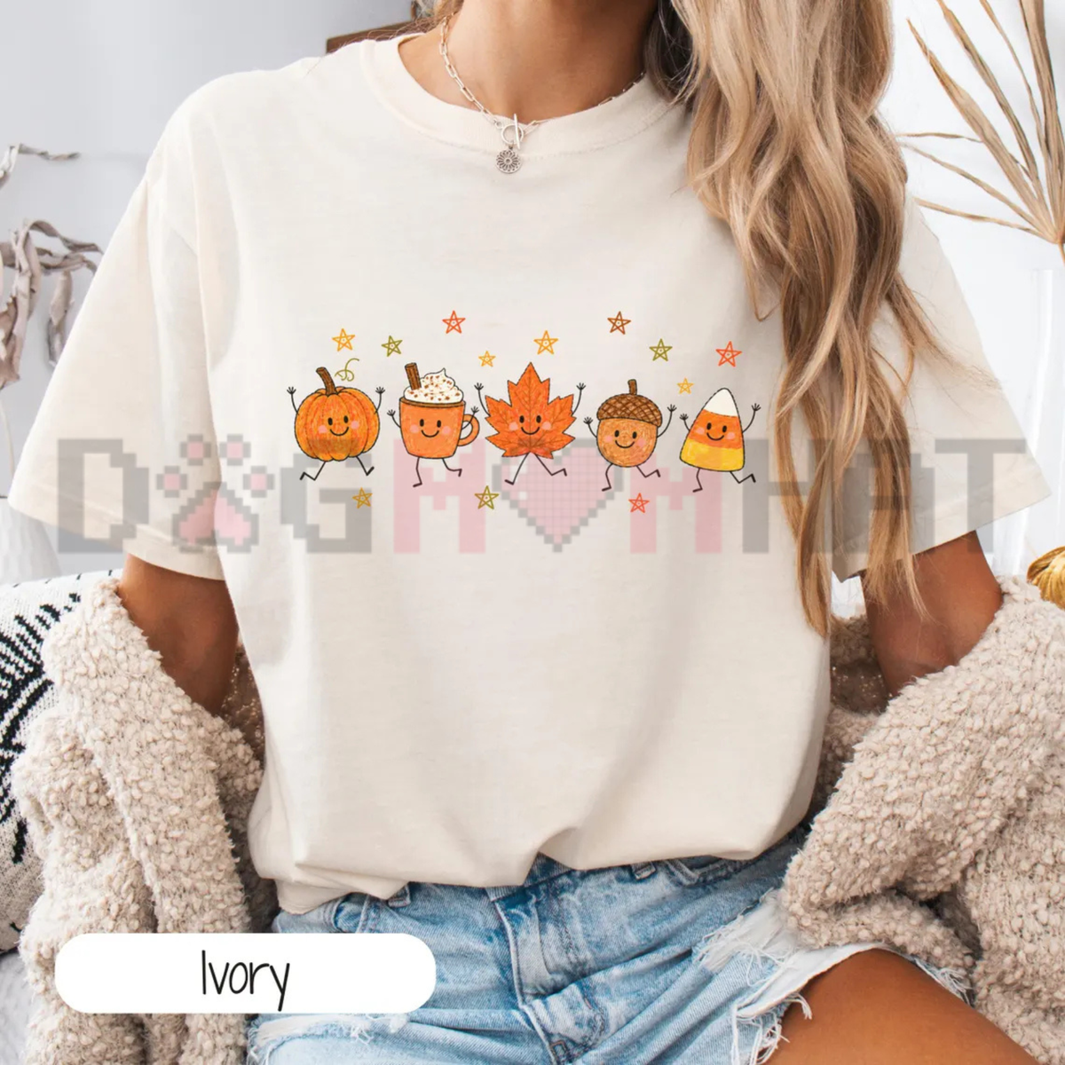Comfort Colors® Cute Fall Doodle Cozy Season Autumn Graphic T-Shirt