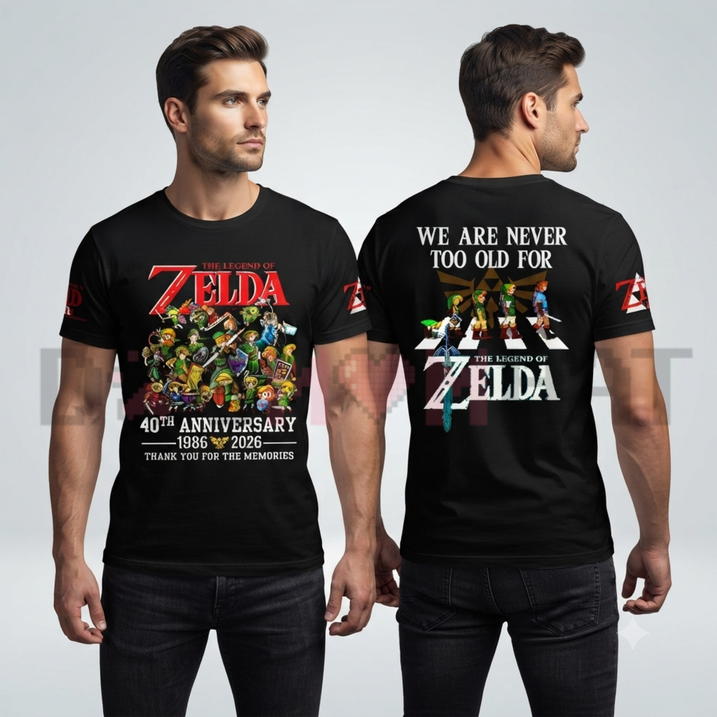 The Legend of Zelda 40th Anniversary - Commemorative Gaming Graphic T-Shirt