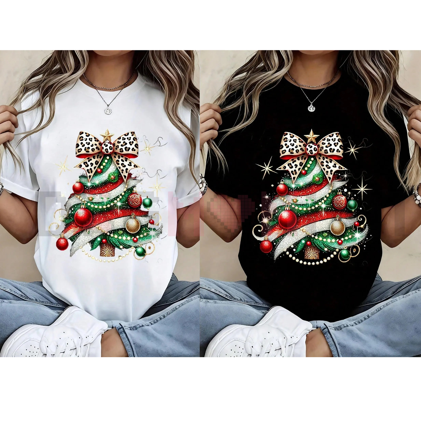Christmas Tree Print Women's T-Shirt