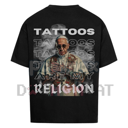 "TATTOOS ARE MY RELIGION" Tattooed Priest Print Men's T-Shirt – Unisex Statement Tee