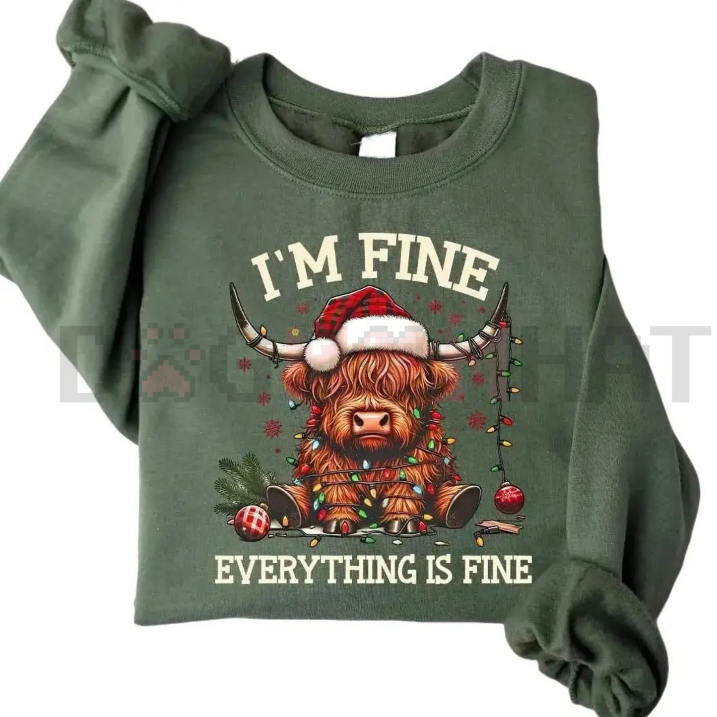 Christmas Lights Cow Sweatshirt