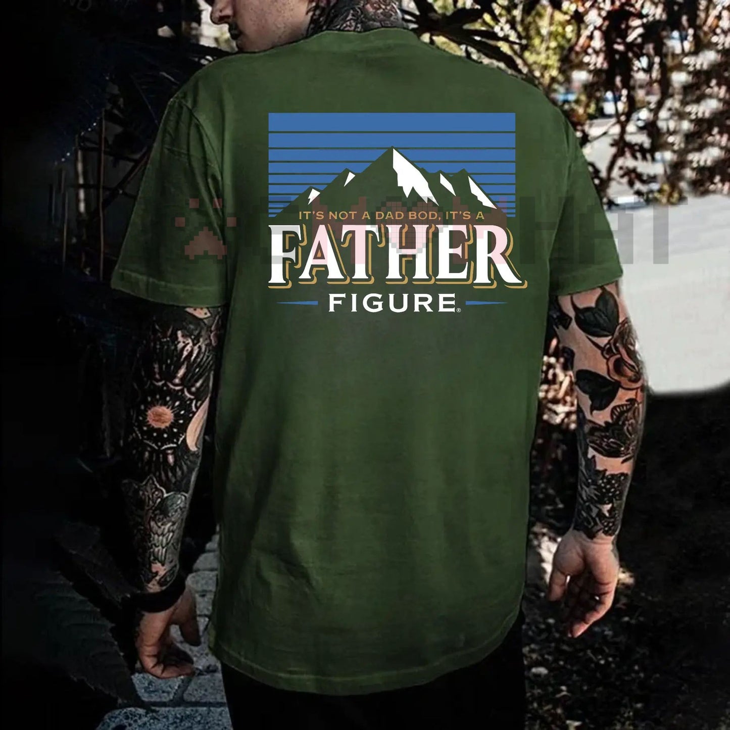 "Father Figure" Funny Dad Tee for Men – Ironic Dad Slogan Fatherhood Humor Gift