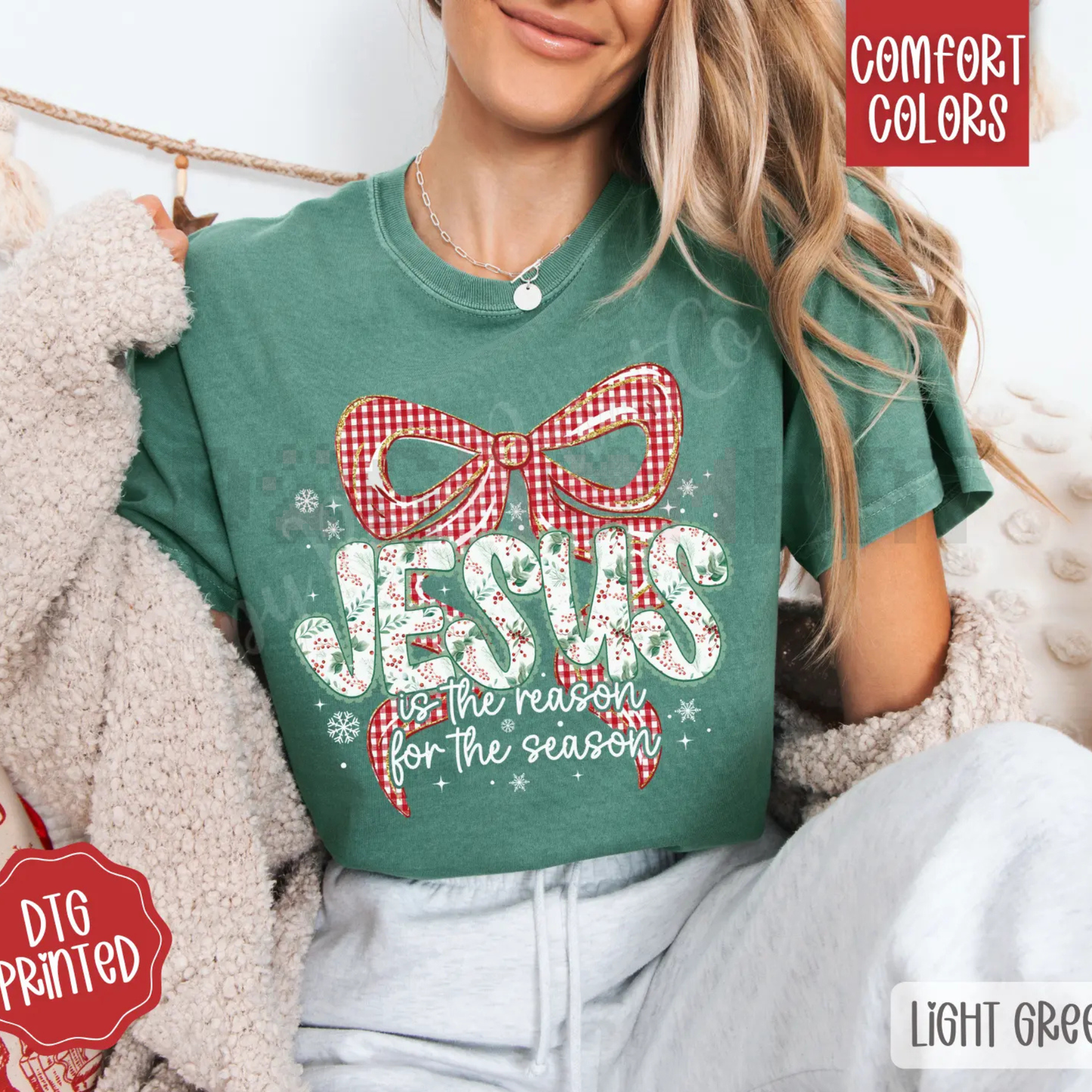 "Jesus Is The Reason For The Season" Comfort Colors® Tee – Modern Christian Christmas Shirt