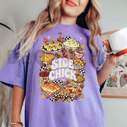 Festive Friction Tee – Funny "Side Chick" Thanksgiving Side Dish Graphic Shirt