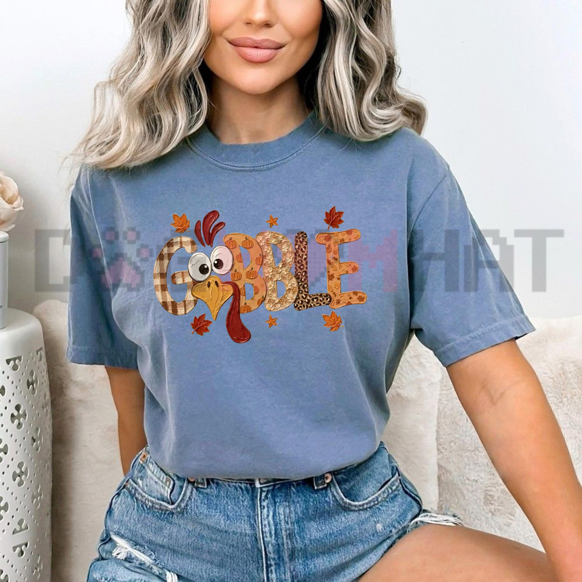 Festive Friction Tee – Painted Gobble Thanksgiving Turkey Graphic Shirt