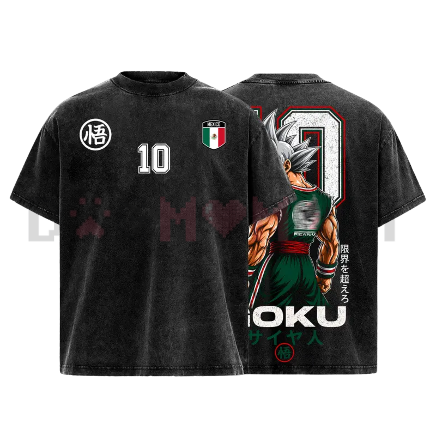 Mexico Global Football 2026 Saiyan Warrior Vintage Washed T-Shirt