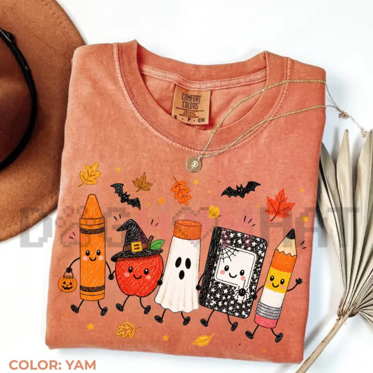 "Cute Spooky School Doodles Ghost Teacher" Halloween T-Shirt