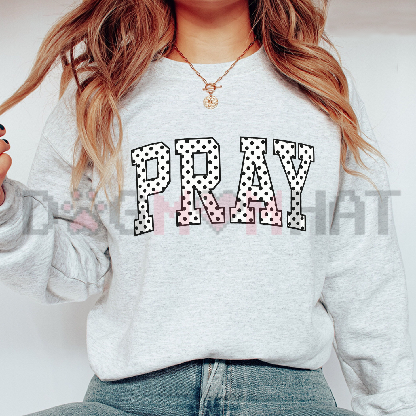 PRAY Minimalist Christian Graphic Sweatshirt - Faith Inspired Inspirational Cotton Blend Unisex Pullover