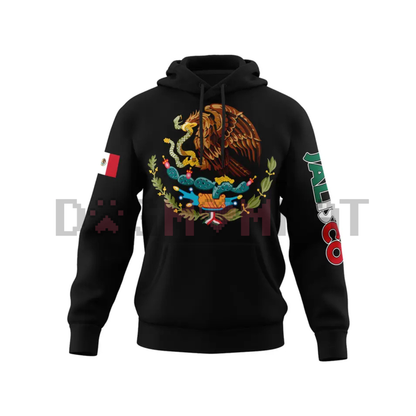 Mexico States Design Black Hoodie – Mapa de México Graphic Pullover
