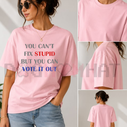 Parke Horizon Tee – "You Can't Fix Stupid But You Can Vote It Out" Sarcastic Political Graphic T-Shirt