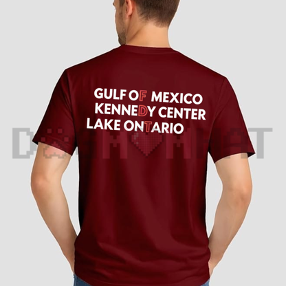Funny Gulf Of Mexico Kennedy Center Lake Ontario Meme T-Shirt - Vintage Graphic Print Short Sleeve Tee