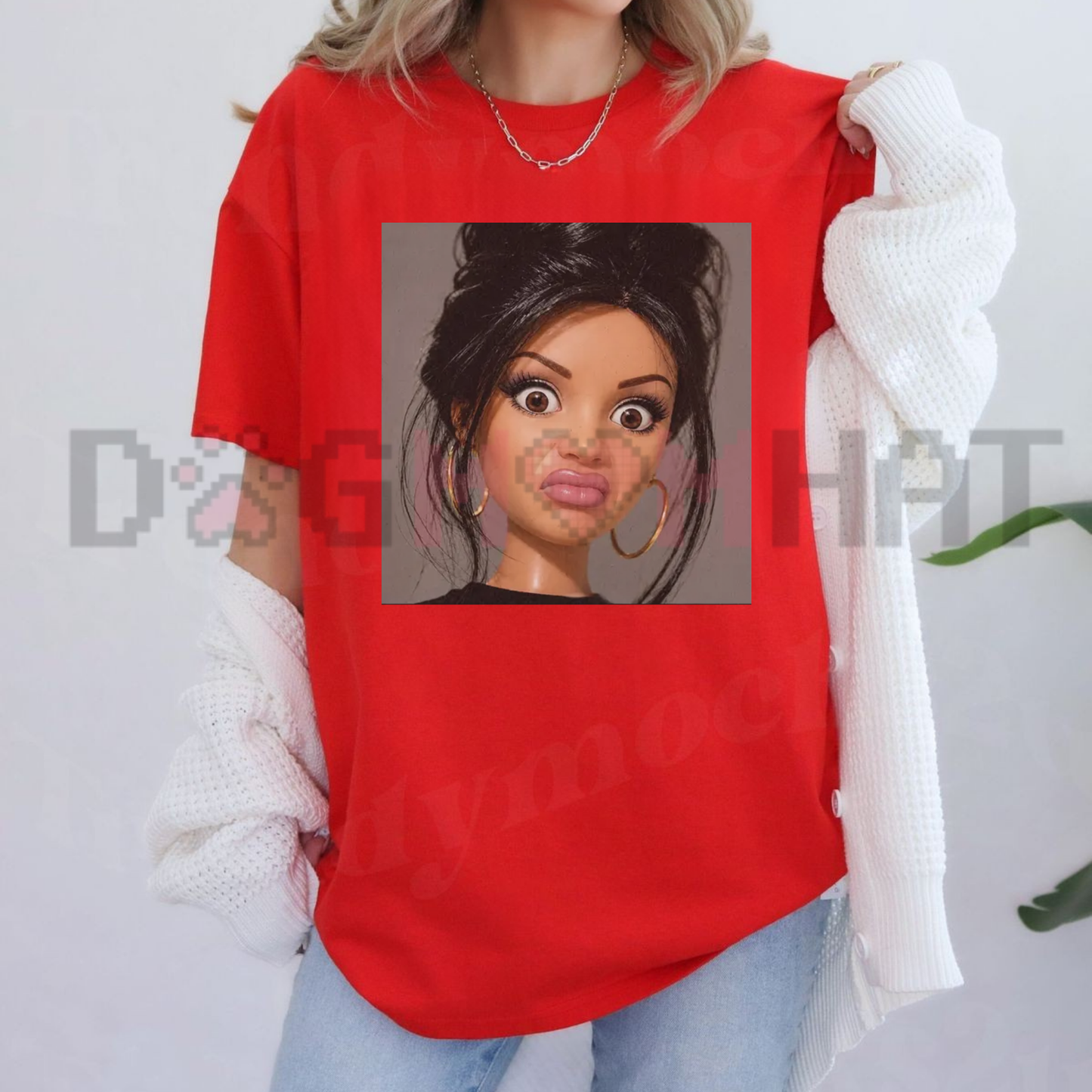Stank Face Doll Girl Meme T-Shirt - Vintage Baggy Streetwear Graphic Tee