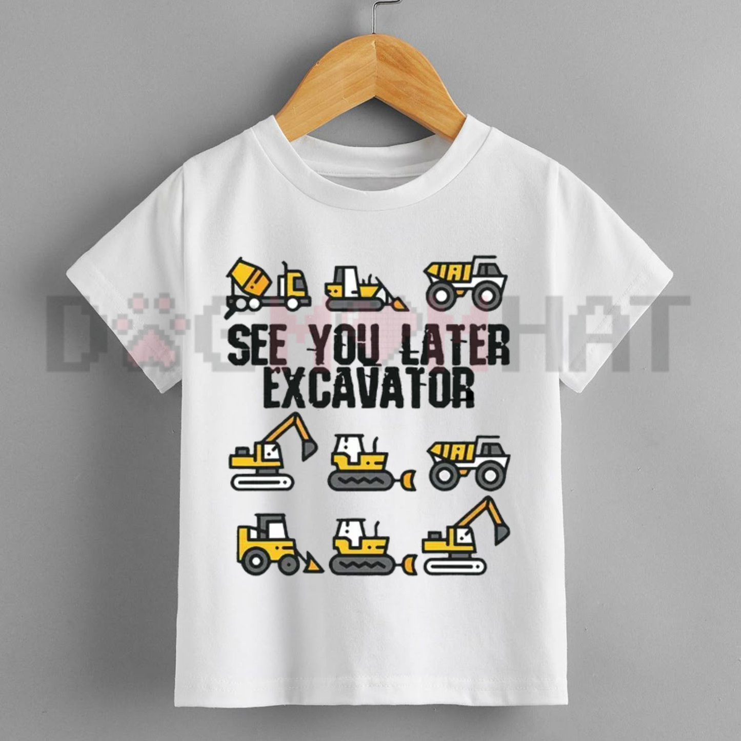 Big Dig Farewell Rhyme Graphic Tee - Cute See You Later Excavator Kids Heavy Cotton Construction Shirt