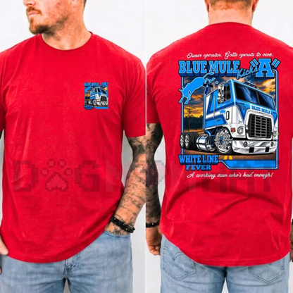 Blue Mule "White Line Fever" Vintage Trucker Graphic T-Shirt