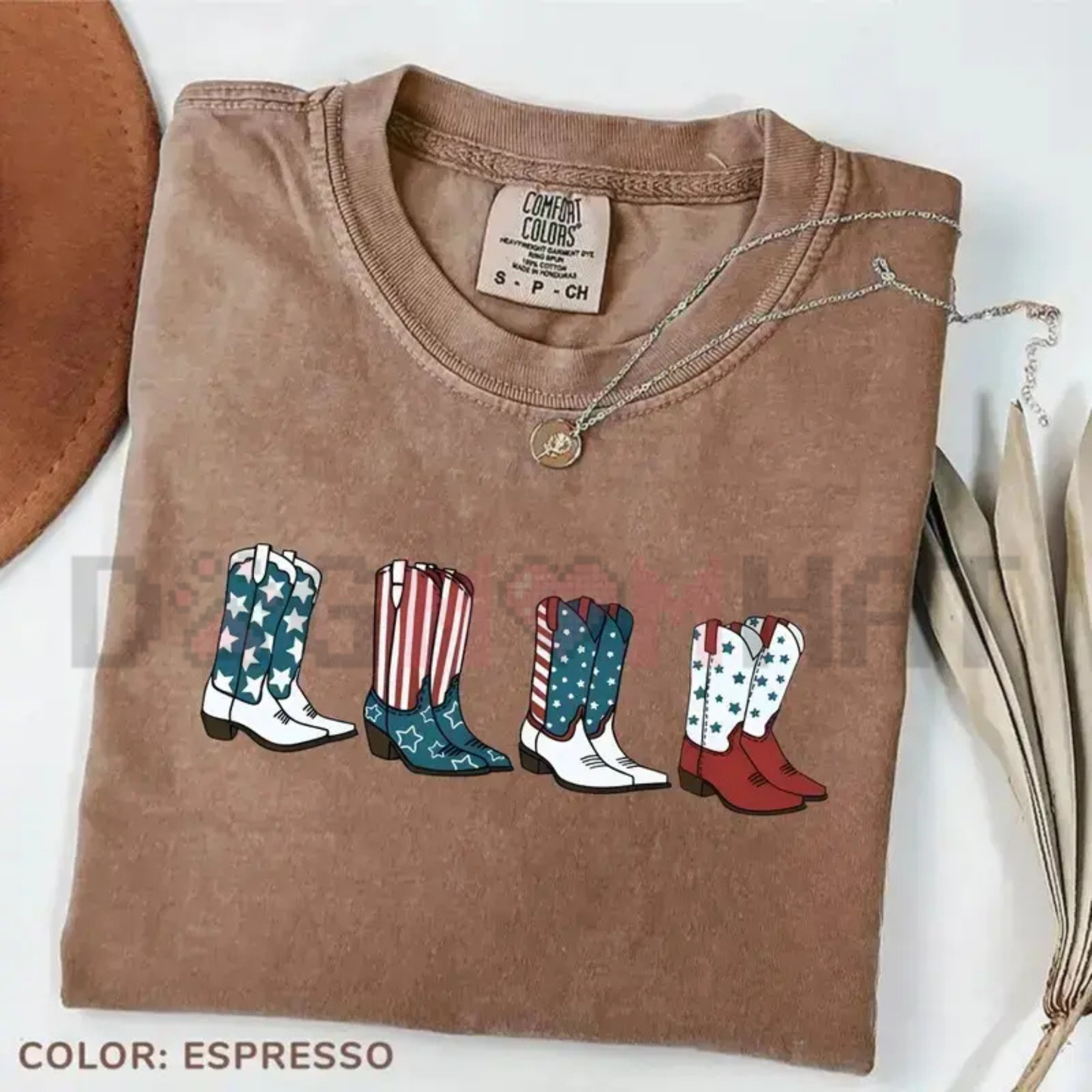 Patriotic Cowboy Boots Comfort Colors Shirt – Fourth of July Western Graphic Tee