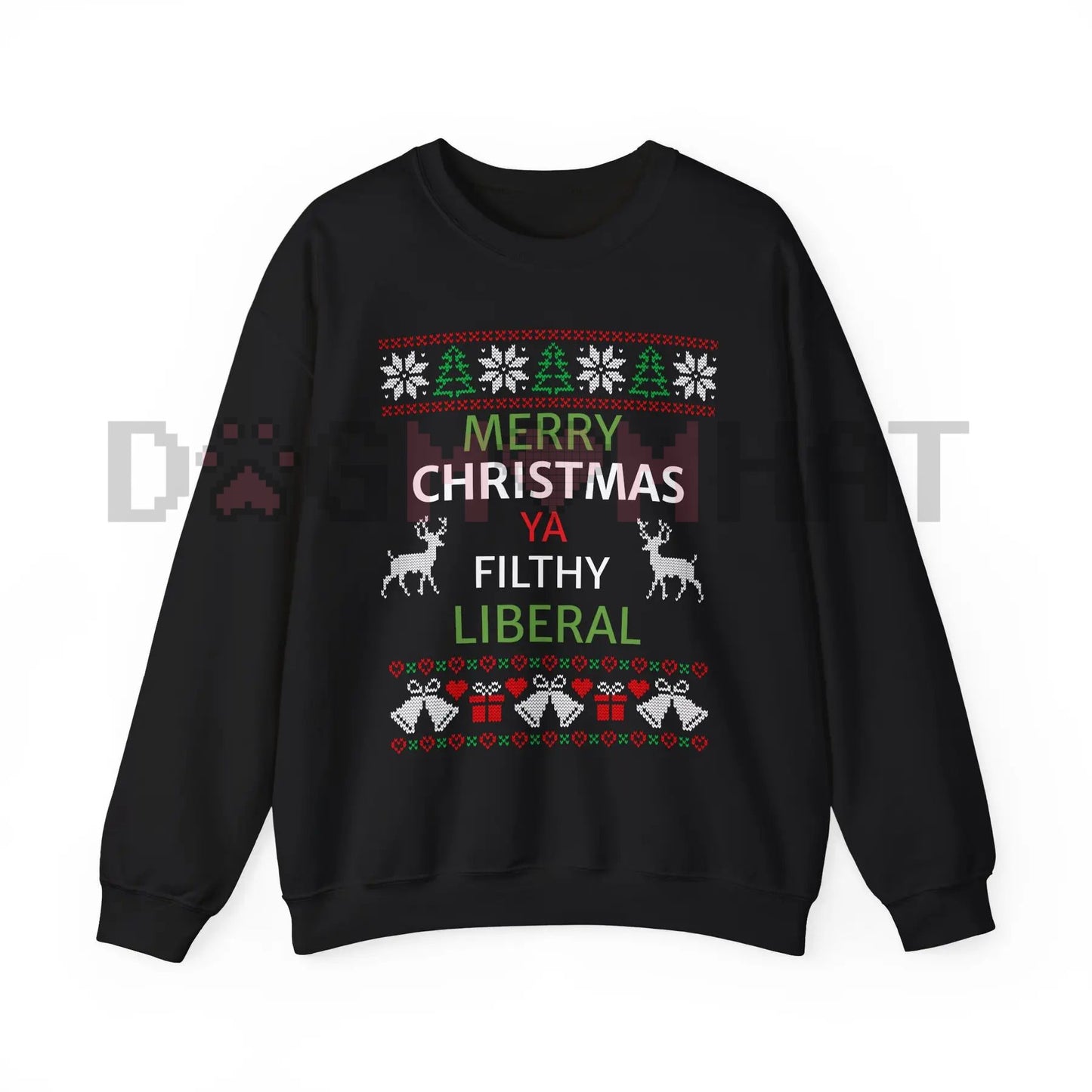 Merry Christmas Lib Funny Sweater: Funny Christmas Gag Gift Sweatshirt, Liberal Holiday Humor Pullover