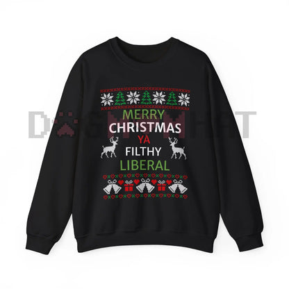 Merry Christmas Lib Funny Sweater: Funny Christmas Gag Gift Sweatshirt, Liberal Holiday Humor Pullover