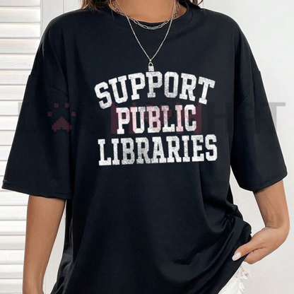 Support Public Libraries Reader Graphic T-Shirt
