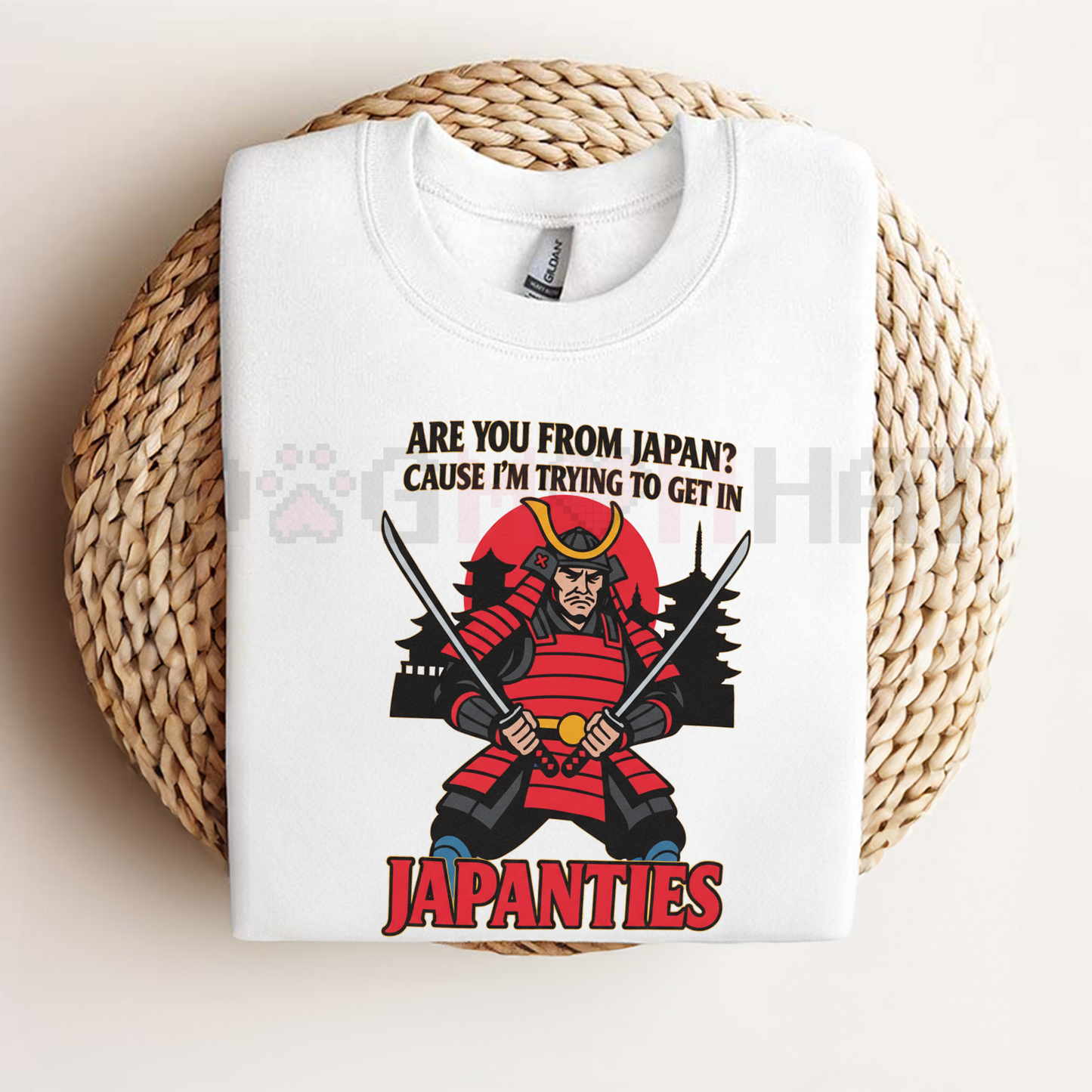 Funny Samurai Pun T-Shirt – "Let's Katana Around" Humor Graphic Tee | Japanese Culture Gift for Men