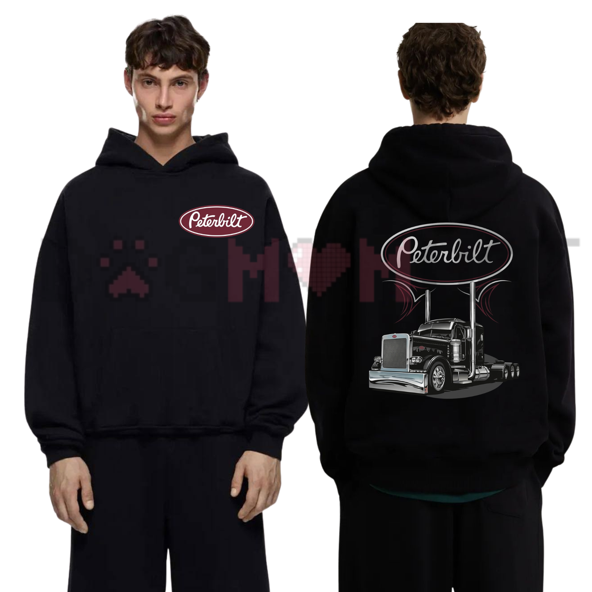 Parke Horizon Hoodie – Big Rig Semi-Truck Classic Black Pullover Graphic Sweatshirt
