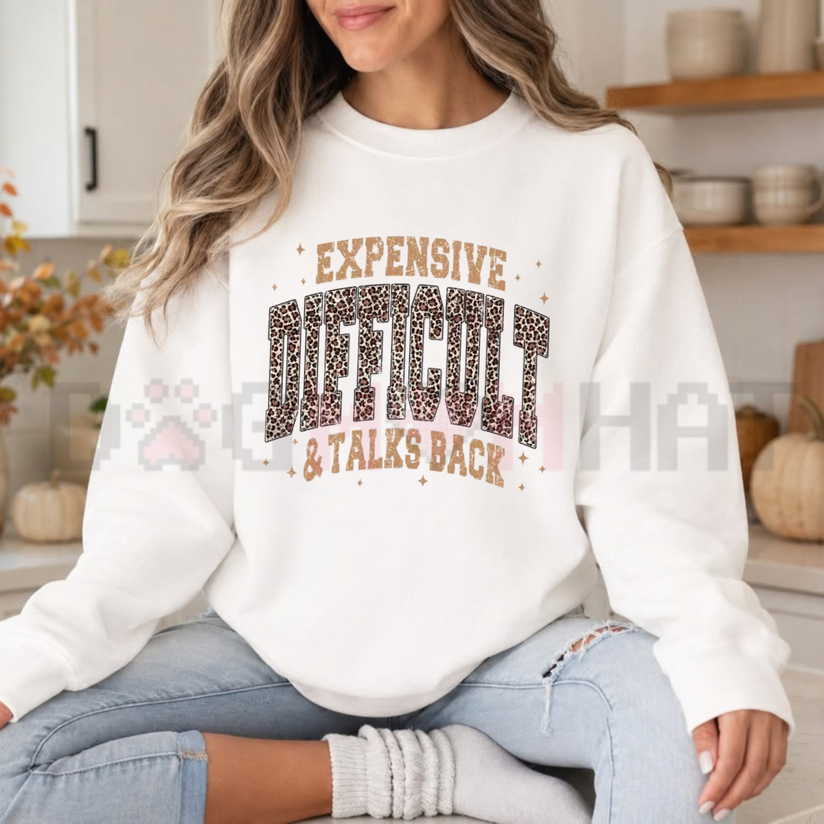 Sassy Animal Print Sarcasm Pullover – Leopard Pattern Funny Mom Statement Sweatshirt