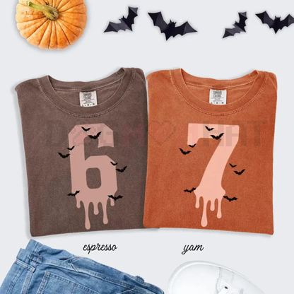 6/7 Comfort Colors Couple Halloween Matching Shirt – Trendy TikTok Six Seven Meme Pumpkin Costume Tee
