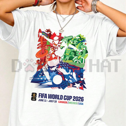 2026 World Tournament Event Poster Tee - North America Soccer Fan Graphic Shirt