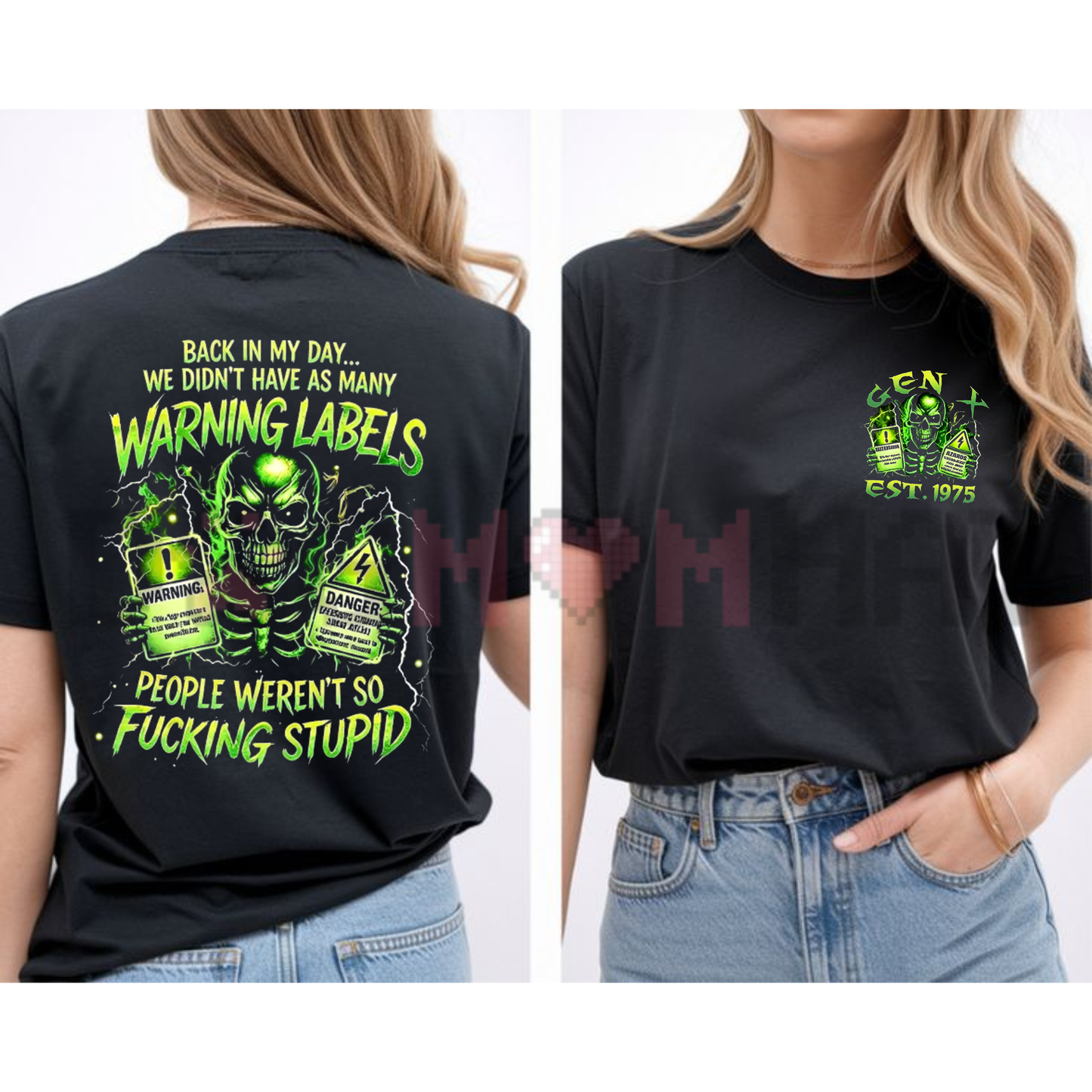 Mens Chaosmoda Generation X "Back In My Day" Custom Year Skull T-Shirt