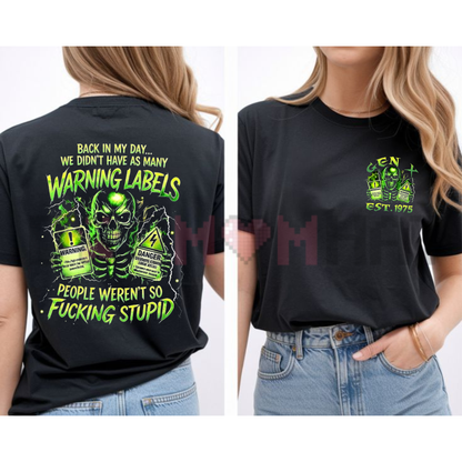 Mens Chaosmoda Generation X "Back In My Day" Custom Year Skull T-Shirt