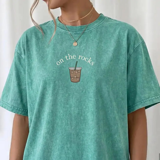 Washed Cotton Coffee Shirt – Iced Coffee Lover Gift