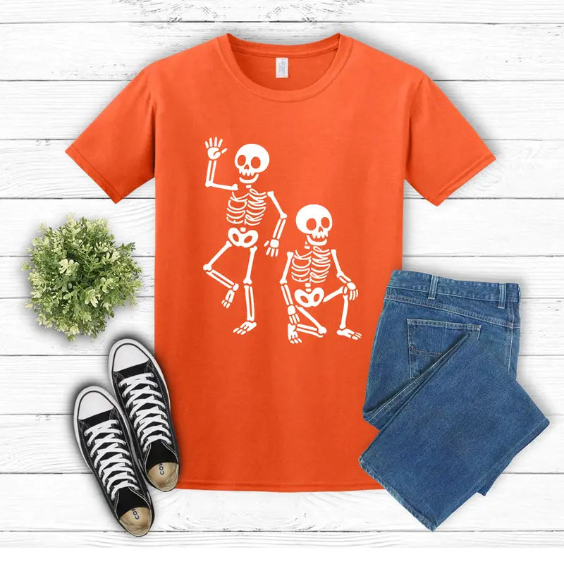 Subtle Skeletons Halloween T-Shirt - Funny Spooky Apparel
